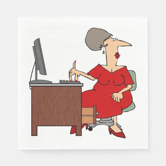 Office-Mitarbeiterin Serviette (Vorderseite)