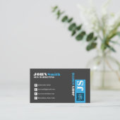 Office Modern Business Trendlogo Schwarz Visitenkarte (Stehend Vorderseite)