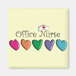 Office Nurse Multi-Color-Herz-Design 3D Magnet