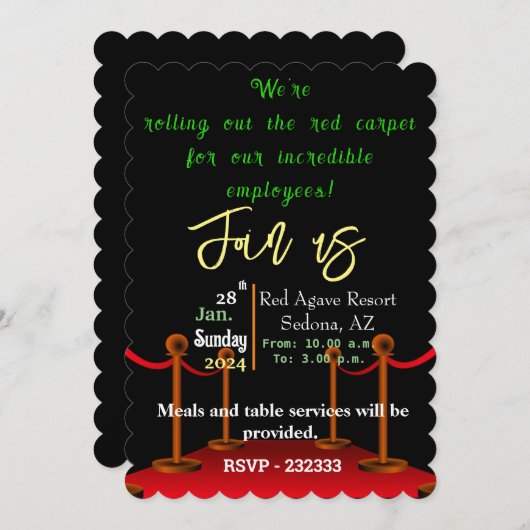 Office-Party Einladung (Vorne/Hinten)