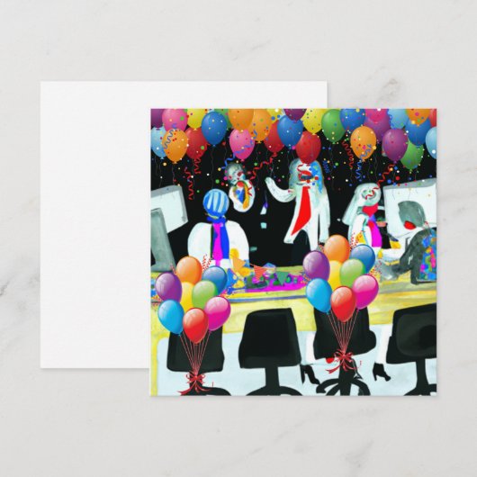 Office-Party Feiertagskarte (Vorne/Hinten)