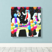 Office-Party Leinwanddruck (Insitu (Holzboden))