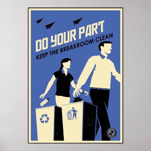 Office Propaganda: Frühstücksraum (blau) Poster (Vorne)