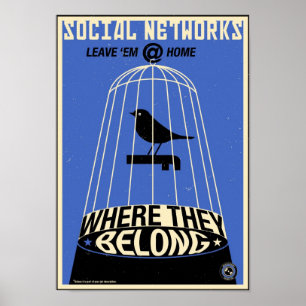 Office Propaganda: Social Network (blau) Poster