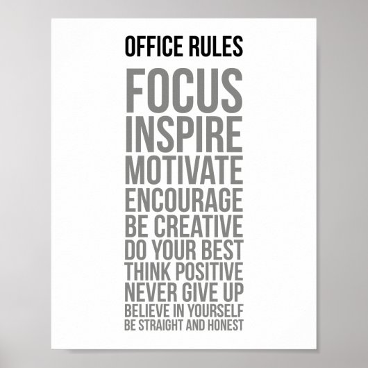 Office-Regeln Poster (Vorne)