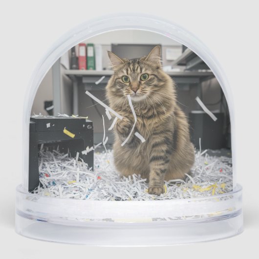 Office Reports Cat, Fun Cats meme Snow Globe Schneekugeln (Vorderseite)