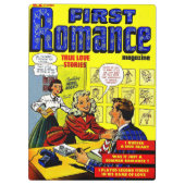 Office Romance Lady in Red Vintag Comic Klemmbrett (Rückseite)