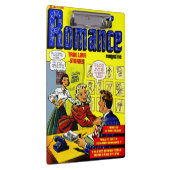 Office Romance Lady in Red Vintag Comic Klemmbrett (Rechts)