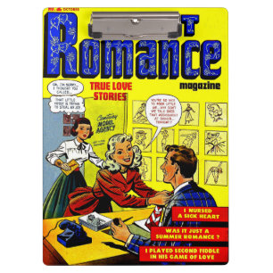 Office Romance Lady in Red Vintag Comic Klemmbrett