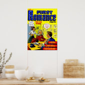 Office Romance Lady in Red Vintag Comic Poster (Küche)