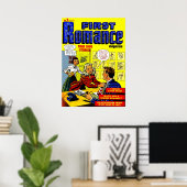 Office Romance Lady in Red Vintag Comic Poster (Heimbüro)