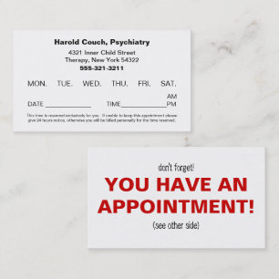 Office Scheduled Appointment Reminder Doktors Terminkarte