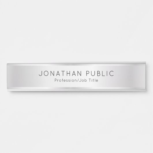 Office, School Elegante Custom Template Imitats Si Türschild (Vorderseite )
