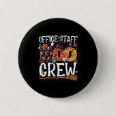 Office Staff Boo Crew Funny Halloween Matching Cos Button (Vorderseite)