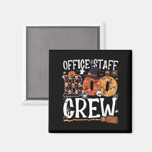 Office Staff Boo Crew Funny Halloween Matching Cos Magnet (Vorderseite/Rückseite)