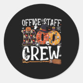 Office Staff Boo Crew Funny Halloween Matching Cos Runder Aufkleber (Vorderseite)