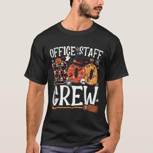 Office Staff Boo Crew Funny Halloween Matching Cos T-Shirt (Vorderseite)