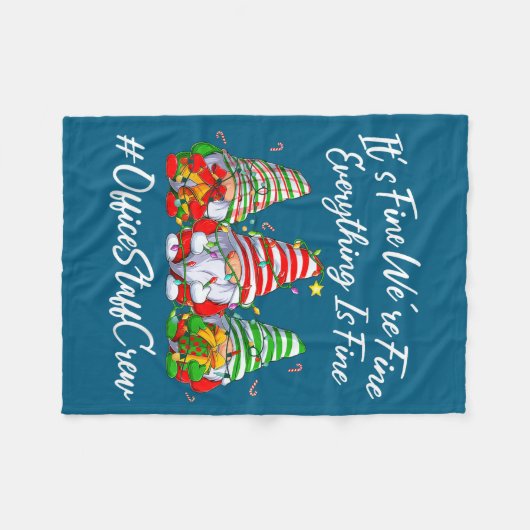 Office Staff Crew Funny Everything Is Fine Christm Fleecedecke (Vorderseite (Horizontal))
