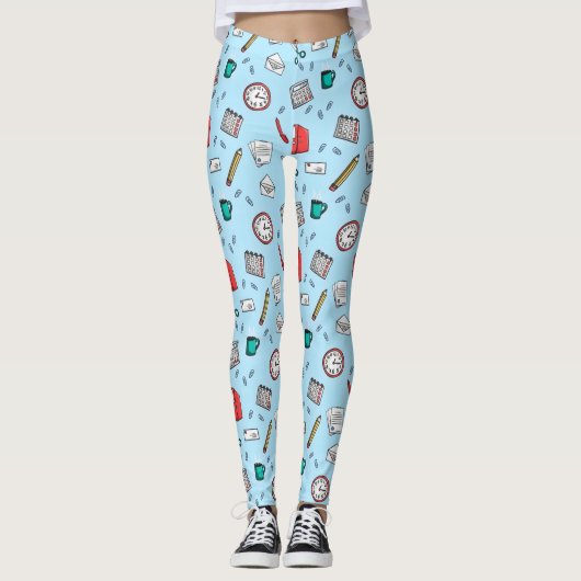 Office Stationery Muster Leggings (Vorderseite)