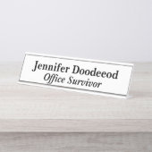 Office Survivor White Schreibtischnamensplakette (Vorderseite )