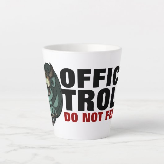Office Troll Füttre nicht! Internet Troll Cartoon Milchtasse (Vorderseite)