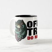 Office Troll Füttre nicht! Internet Troll Cartoon Zweifarbige Tasse (Vorderseite Links)