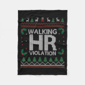 Office Ugly Christmas Funny Walking Hr Violation W Fleecedecke (Vorderseite)