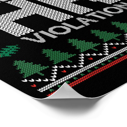 Office Ugly Christmas Funny Walking Hr Violation W Poster (Ecke)