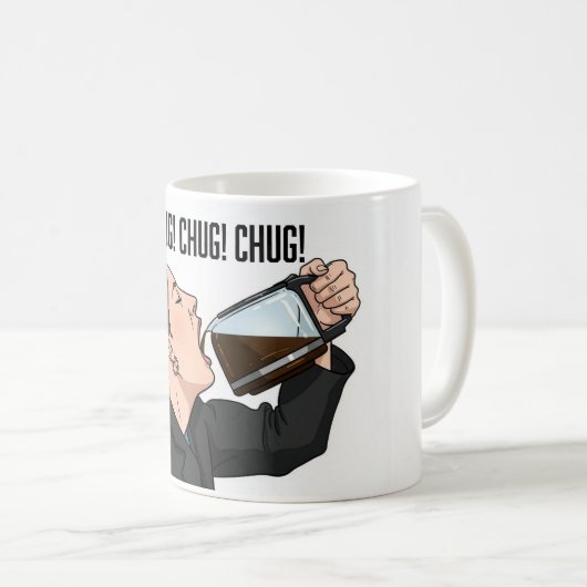 Office Woman Chugging Coffee From Pot Humor Kaffeetasse (VorderseiteRechts)