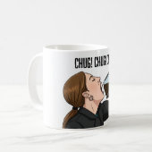Office Woman Chugging Coffee From Pot Humor Kaffeetasse (Vorderseite Links)