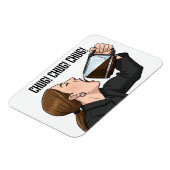 Office Woman Chugging Coffee From Pot Humor Magnet (Linke Seite)