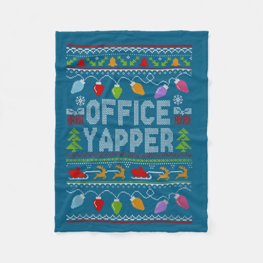 Office Yapper Ugly Sweater Christmas  Fleecedecke (Vorderseite)