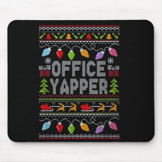 Office Yapper Ugly Sweater Christmas Mousepad (Vorne)
