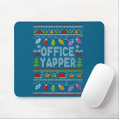 Office Yapper Ugly Sweater Christmas Mousepad (Mit Mouse)