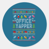 Office Yapper Ugly Sweater Christmas  Runder Aufkleber (Vorderseite)