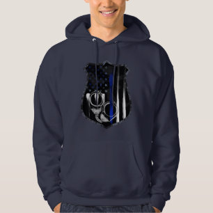 Officer Blue Line Handschellen-Abzeichen Hoodie