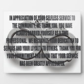 OFFICER RETIREMENT PLAQUE FOTOPLATTE (Vorderseite)