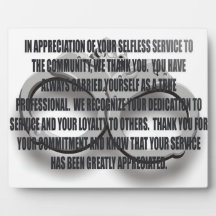 OFFICER RETIREMENT PLAQUE
