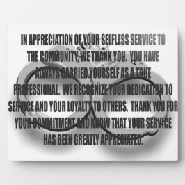 OFFICER RETIREMENT PLAQUE FOTOPLATTE