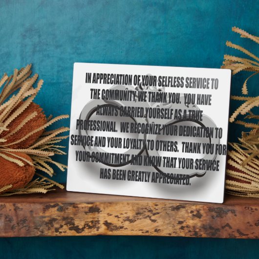 OFFICER RETIREMENT PLAQUE FOTOPLATTE (Seite)