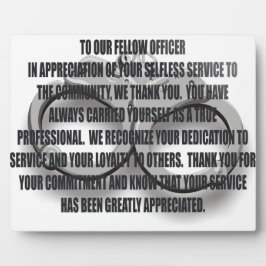OFFICER RETIREMENT PLAQUE FOTOPLATTE