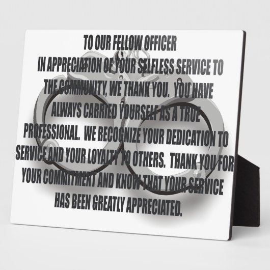 OFFICER RETIREMENT PLAQUE FOTOPLATTE (Seite)