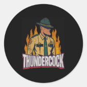 Officer Sergeant Cius Thunder Bodycam Funny Meme Runder Aufkleber (Vorderseite)