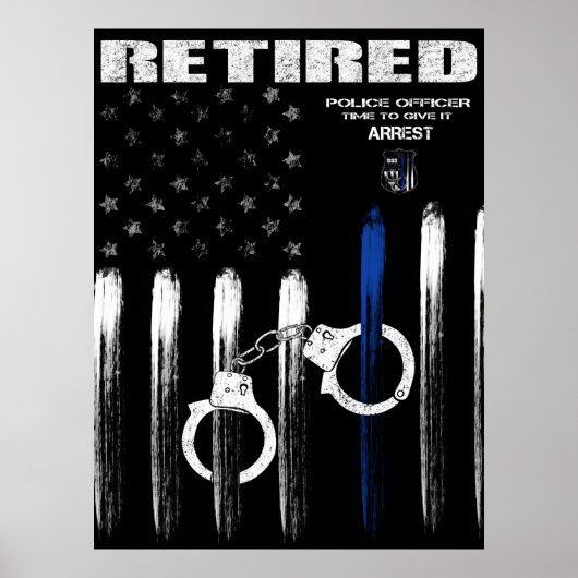 Officer Thin Blue Line Remüde Poster (Vorne)