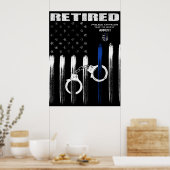 Officer Thin Blue Line Remüde Poster (Küche)