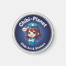 Official Chibi-Planet logo: sassy nursing magnet