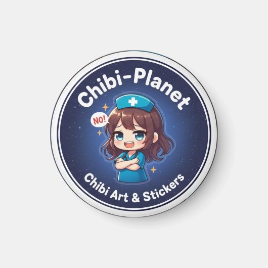 Official Chibi-Planet logo: sassy nursing magnet (Vorne)