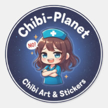 Official Chibi-Planet Logo: Sassy Nursing Sticker