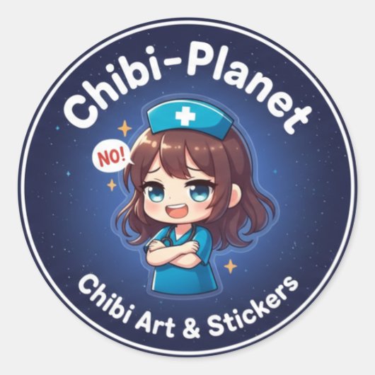 Official Chibi-Planet Logo: Sassy Nursing Sticker (Vorderseite)