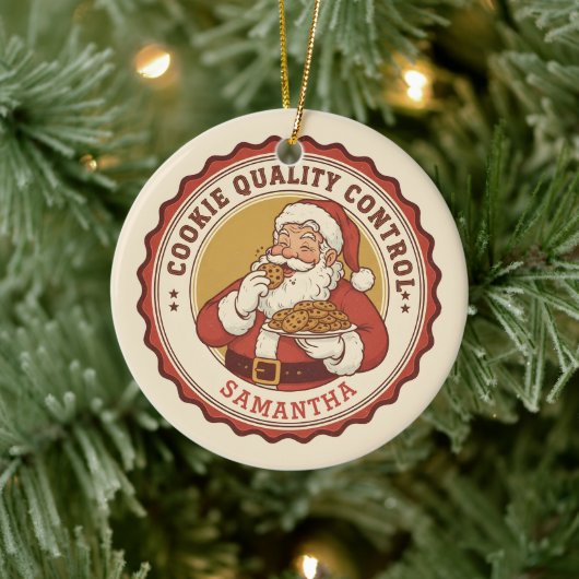 Official Cookie Quality Control Funny Christmas Keramik Ornament (Baum)